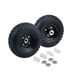 10 in. No-Flat Tire with Universal Bearing Kit (2-Pack)