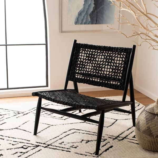 Bandelier Black Leather Accent Chair