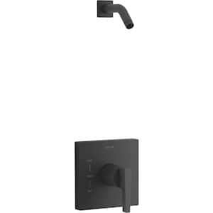 Honesty 1-Handle Shower Trim Kit in Matte Black (Valve Not Included)