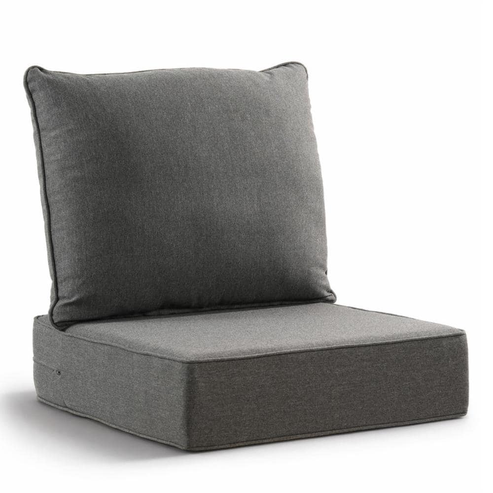 Duraolex 22in. W x 24in. D x 6in. Thick 2-Piece Deep Seating Outdoor Lounge Chair Olefin Cushion, Dark Gray price history on PriceWatchPro