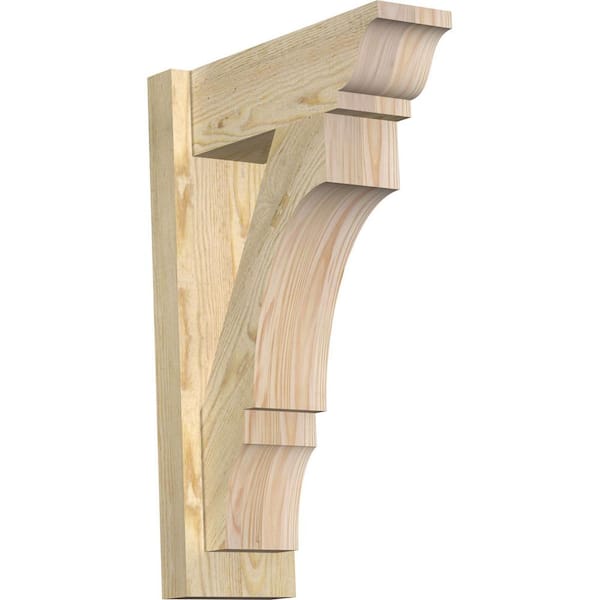 Ekena Millwork 6 in. x 24 in. x 16 in. Douglas Fir Balboa Traditional Rough Sawn Outlooker