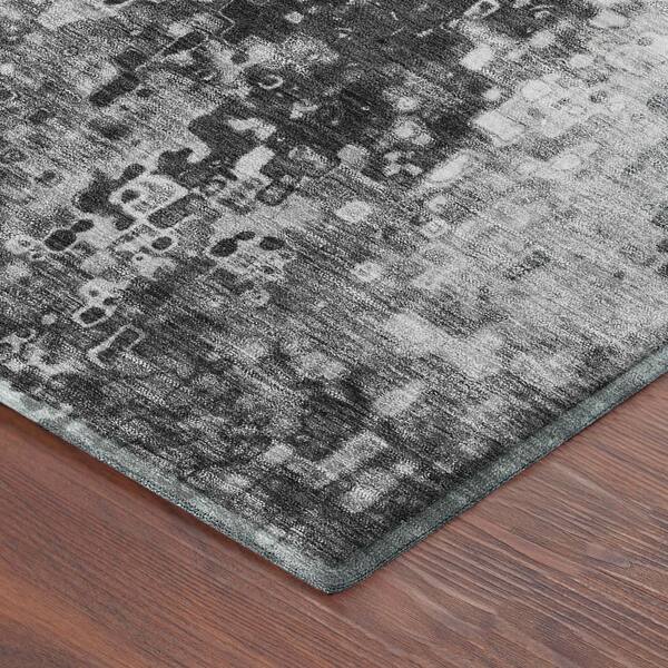 Mayfield Premium Machine Washable Abstract AMF2242 Gray 2 ft. x 3 ft. Accent Rug