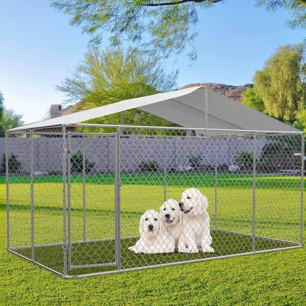 Thanaddo 13 ft. x 7.5 ft. x 7.6 ft. Outdoor Large Dog Kennel Pet ...