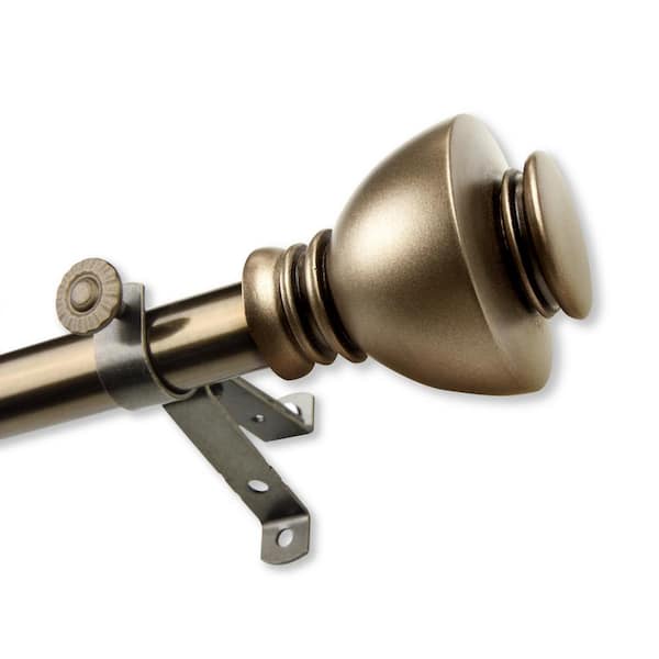 Unbranded 28 in. to 48 in. Adjustable 13/16 in. Friedman Single Curtain Rod in Antique Brass