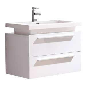 Medio 32 in. Bath Vanity in White with Acrylic Vanity Top in White with White Basin
