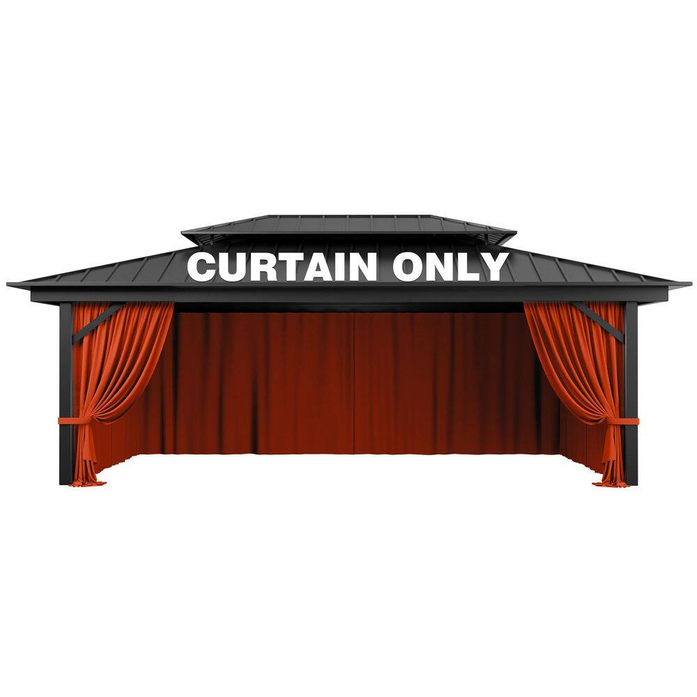 12 ft. x 20 ft. Universal Outdoor Privacy Curtains, Gazebo Curtain Replacement with Zipper Orange (4-Side Curtain Only) price history on PriceWatchPro