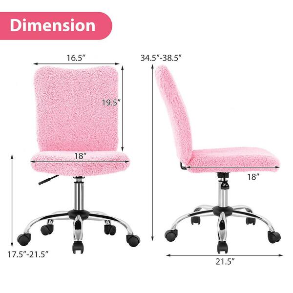 pink faux leather desk chair