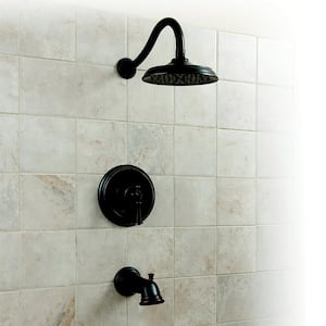 Single-Handle 1 Spray pressure balance Tub and Shower Faucet in Oil Rubbed Bronze Valve Included.