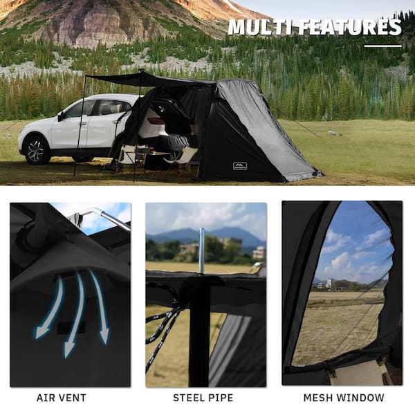 Zeus & Ruta 9 ft. x 11 ft. Black SUV Car Tent, Tailgate Shade