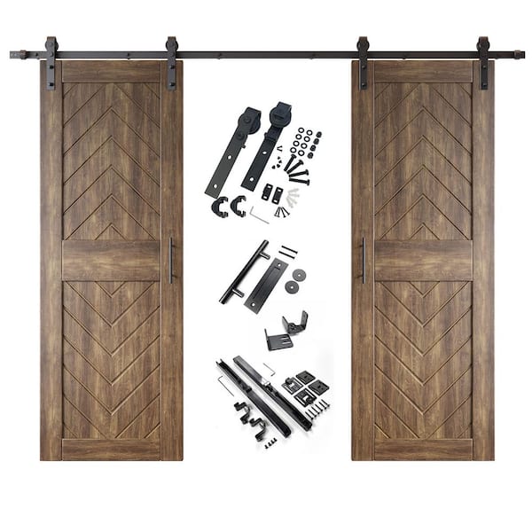 CCJH Sliding Barn Door Hardware Kit – 4 To 20 Ft Track, Single/Double Door, Soft Close, Black Steel 3 thumbnail image