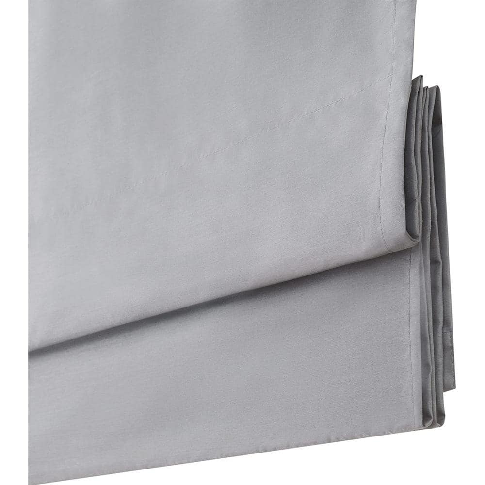 Gray Faux Silk Cordless Blackout Roman Shade 36" x 64"