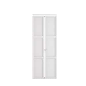 30 in. x 80 in. 3 Panel Solid Hybrid Core MDF Wood White, Bi-Fold Interior Door for Closet with Hardware Kits
