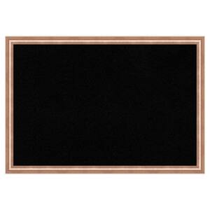 Harmony Rose Gold Wood Framed Black Corkboard 39 in. x 27 in. Bulletin Board Memo Board