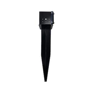 6 in. x 6 in. Black Multi-Purpose Yard and Lawn Spike for In-Ground Post Support