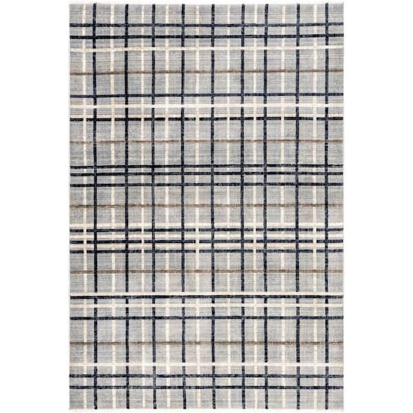 Abilene Rustic Plaid Area Rug Blue 10' ft. x 13' ft. Area Rug