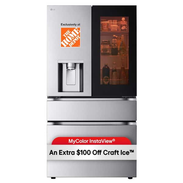 29 cu. ft. SMART MyColor InstaView Standard-Depth MAX 4-Door French Door Refrigerator in Stainless Steel with Craft Ice