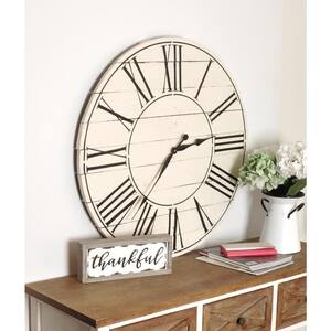 Reclaimed American Farmhouse Off White Over sized Wall Clock