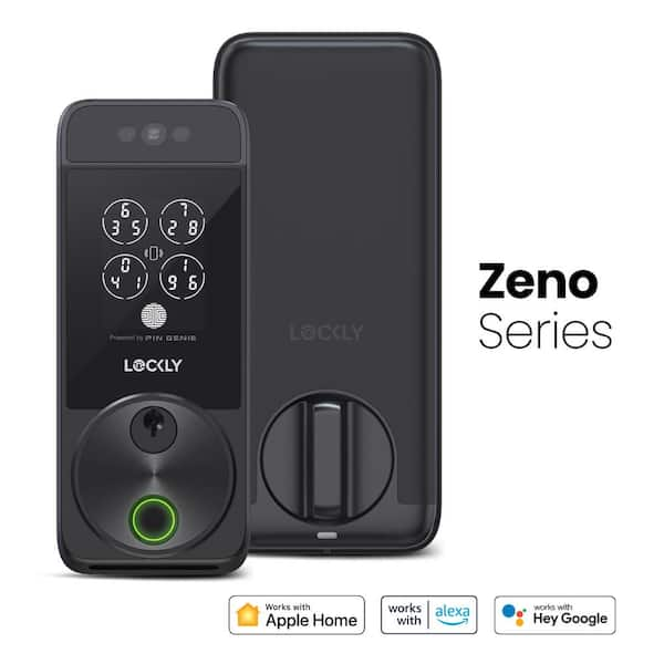 Visage Facial Recognition Zeno Matte Black Deadbolt Wi-Fi Smart Lock, Home Key, Fingerprint, Keypad, Siri/Alexa/Google