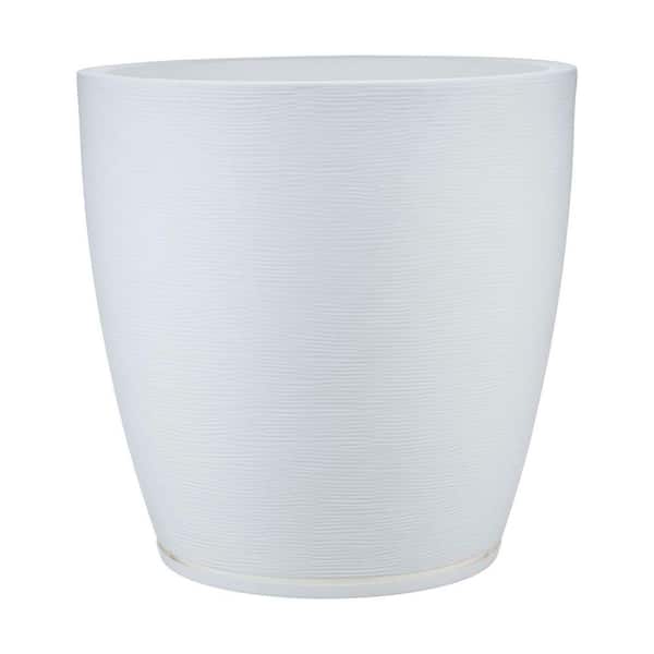 FLORIDIS Amsterdan X-Large White Plastic Resin Indoor and Outdoor Planter Bowl