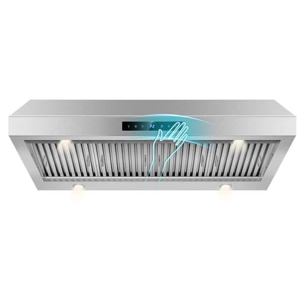 48 in. 1200 CFM Ducted Under Cabinet Range Hood with 4-Speed Fan, Gesture and Touch Control in Stainless Steel