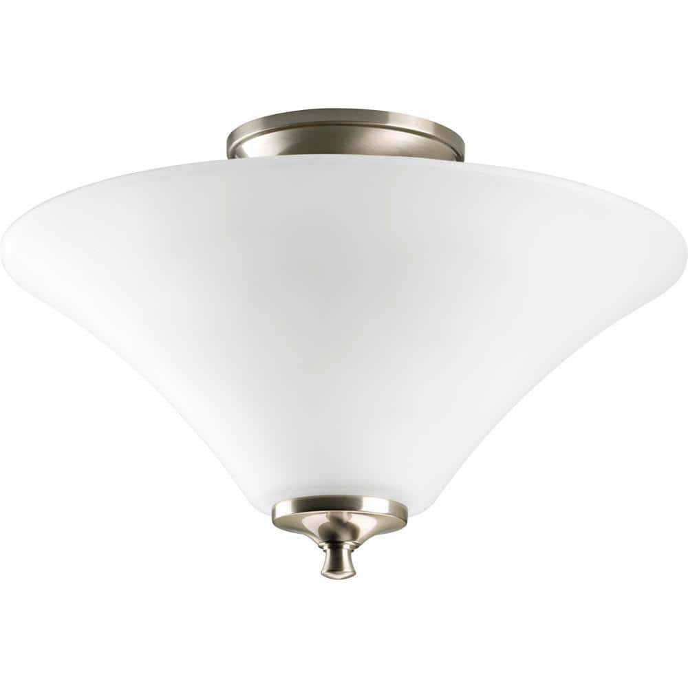 Janos Collection 2-Light Brushed Nickel Semi-Flush Mount