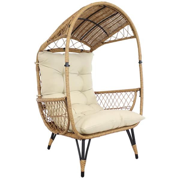 Sunnydaze Decor Shaded Comfort Basket Chair - Beige