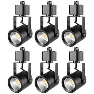 6 Pack LED Track Lighting Heads 6.5 Watt 3000K 470lm Dimmable H Type Fixed Track Cylinder CRI85 for Accent Retail, Black