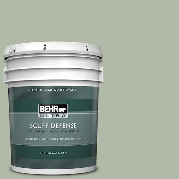 BEHR ULTRA 5 gal. #N390-3 Jojoba Extra Durable Semi-Gloss Enamel Interior Paint & Primer