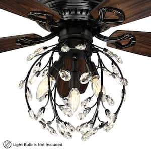 Henderson 52 in. LED Indoor Black DC Motor Chandelier Ceiling Fan with Light Kit and Remote Control