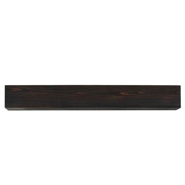 60 in. W x 9 in. D Espresso Rustic Wood Mounted Decorative Wall Shelf