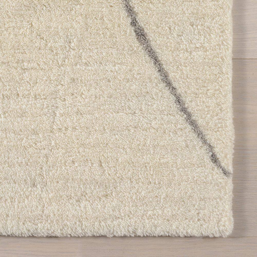 Ivory Handmade Wool Trellis Rectangular Area Rug, 5' x 8'