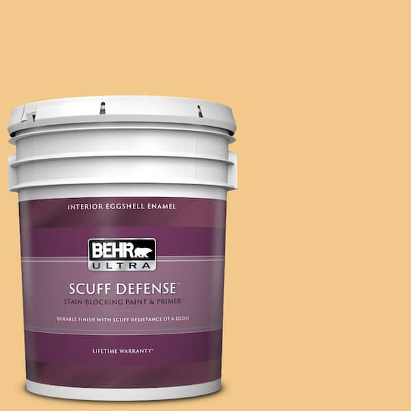 BEHR ULTRA 5 gal. Home Decorators Collection #HDC-CL-16 Beacon Yellow Extra Durable Eggshell Enamel Interior Paint & Primer