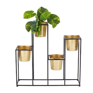 23 in. Red Metal Bike Indoor Outdoor Plantstand with Basket and Saddle Bag Planters