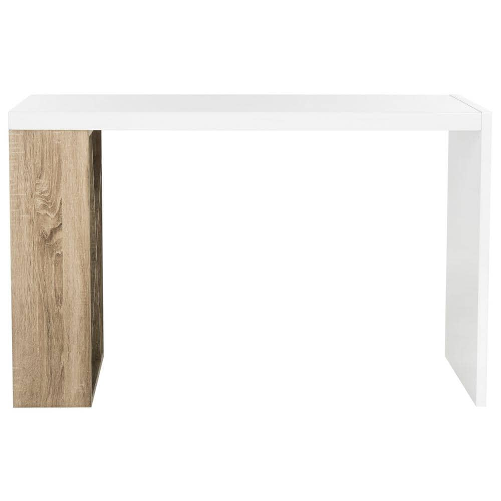 Carlene 48 in. White/Brown Writing Desk
