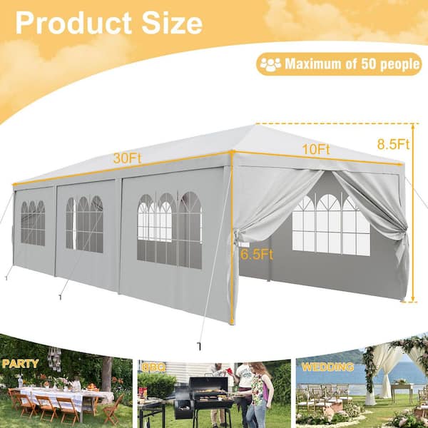 Have a question about Tozey 10 ft. x 30 ft. White Party Tent with