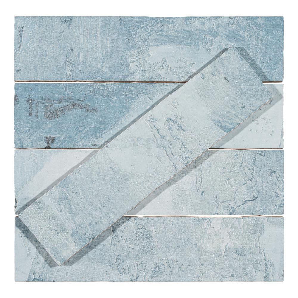 Splash Mermaid Blue Glossy Ceramic Subway Wall Tile