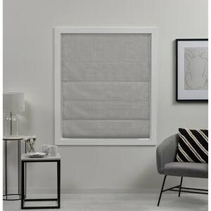 Acadia Silver Cordless Total Blackout Roman Shade 23 in. W x 64 in. L