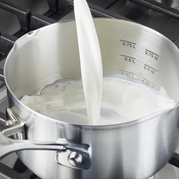 KitchenAid 1.5 Qt Stainless Enamel Saucepan Milk Gravy Warmer Butter Pot  Lid