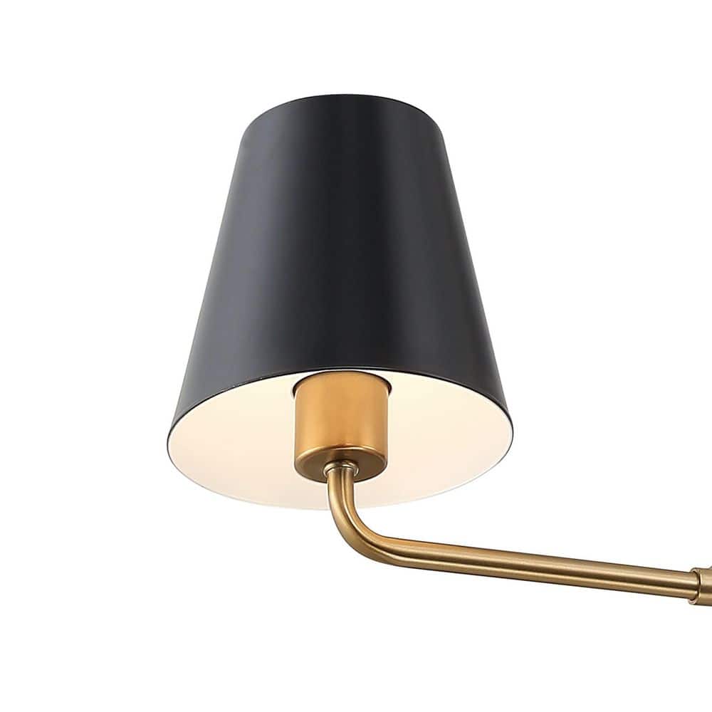 Xavier Gold and Black Steel 2-Light Chandelier