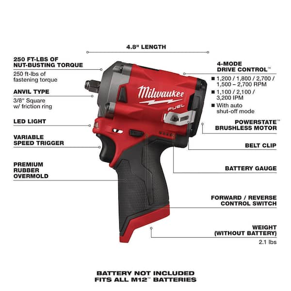 Milwaukee battery best sale socket wrench