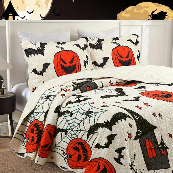 Buy Black Cat Halloween Quilt Wall Hanging Quilted Throw Completed Pumpkins Bats