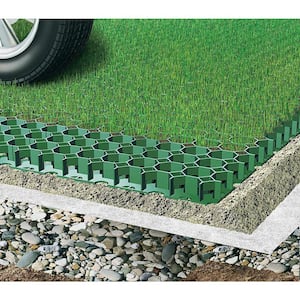 19.7 in. x 19.7 in. x 1.9 in. Green Permeable Plastic Grass Pavers for Parking Lots, Driveways (4 Pieces/11 sq.ft.)