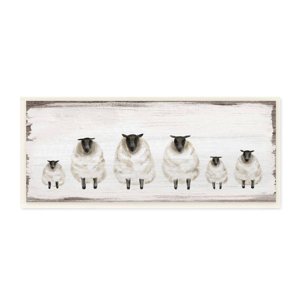 Rustic Farmhouse Sheep Herd Wood Wall Plaque, 7 x 17