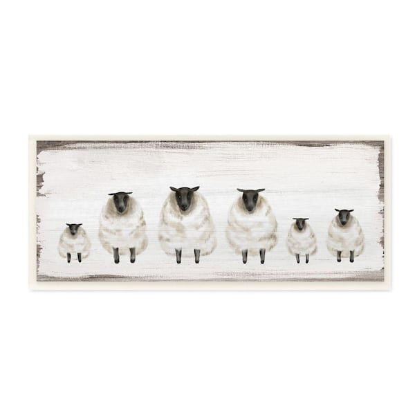 Stupell Industries Fluffy Farm Sheep Herd Rustic Country Animals By Daphne Polselli Unframed Print Animal Wall Art 7 in. x 17 in.