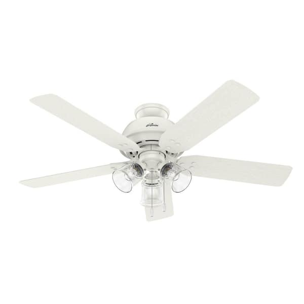 Hunter River Ridge 52 in. Indoor/Outdoor Fresh White Ceiling Fan with Light Kit