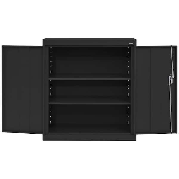 Classic Series Steel Preassembled counter Height Freestanding Storage Cabinet In Black  (36 in. W x 36 in H x 18 in. D)