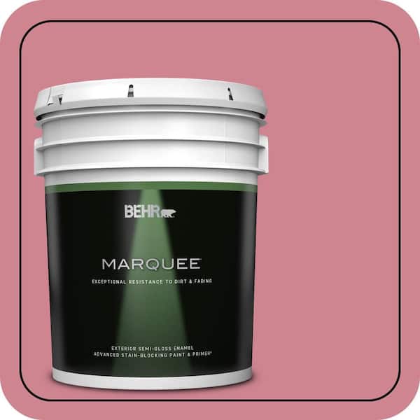 BEHR MARQUEE 5 gal. #130D-4 Rose Sachet Semi-Gloss Enamel Exterior Paint & Primer