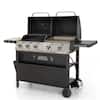 5-Burner Propane Gas Grill and Griddle Combo in Black with Cooking Grates Plate and Side Burner