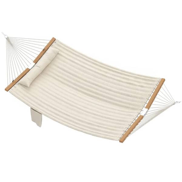 10 ft. Portable Outdoor Double Patio Garden Hammock without Stand in Cream White