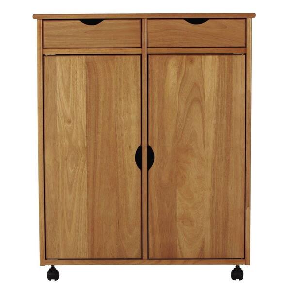 Home Decorators Collection Stanton 29 in. Oak 2-Drawer with 2-Door Storage Cart